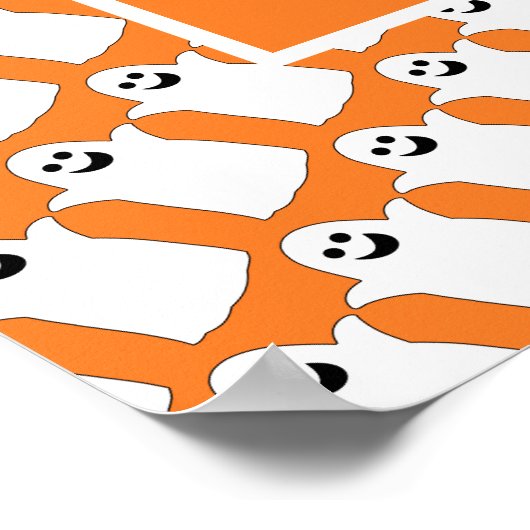 Happy Ghost, Orange Halloween-Party Poster (Ecke)