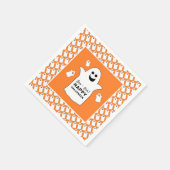 Happy Ghost, Orange Halloween-Party Serviette (Ecke)