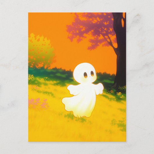 Happy Ghost Postkarte (Vorderseite)