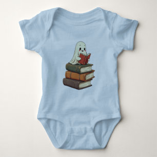 Happy Ghost Reader - Funny Bookworm Baby Strampler