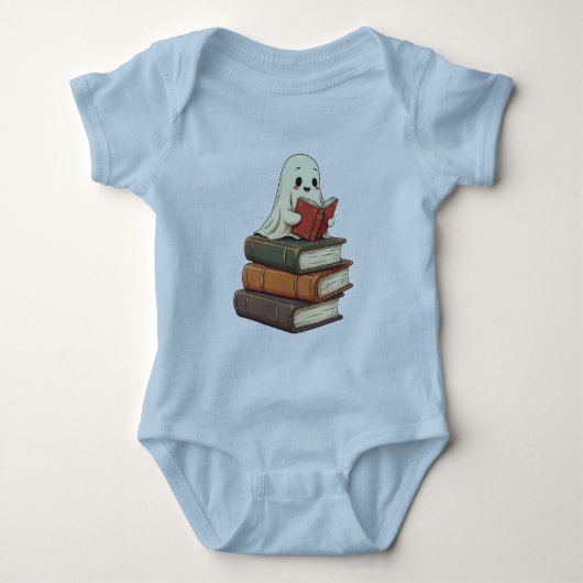 Happy Ghost Reader - Funny Bookworm Baby Strampler (Vorderseite)