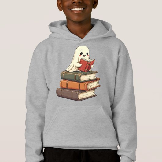 Happy Ghost Reader - Funny Bookworm Hoodie (Vorderseite)