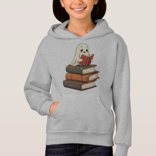Happy Ghost Reader - Funny Bookworm Hoodie (Vorderseite)