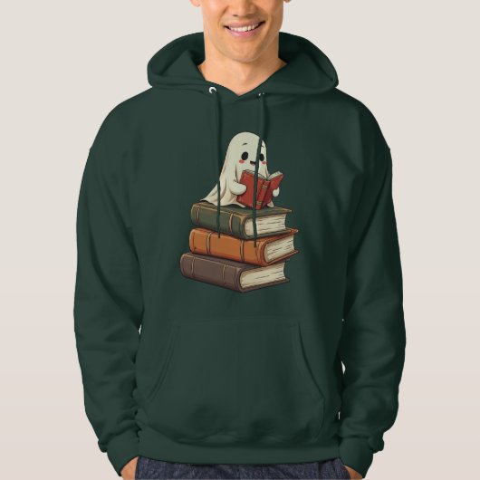 Happy Ghost Reader - Funny Bookworm Hoodie (Vorderseite)