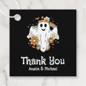 Happy Ghost Retro Hippie Vibe Danke Geschenkanhänger (Vorderseite)