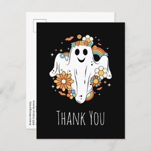 Happy Ghost Retro Hippie Vibe Danke Postkarte