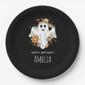 Happy Ghost Retro Hippie Vibe Geburtstag Pappteller (Vorderseite)