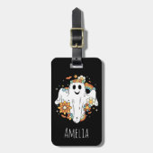 Happy Ghost Retro Hippie Vibe Gepäckanhänger (Vorderseite vertikal)