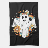 Happy Ghost Retro Hippie Vibe Geschirrtuch (Vertikal)