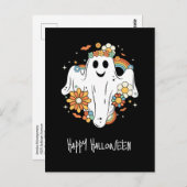 Happy Ghost Retro Hippie Vibe Halloween Postkarte (Vorne/Hinten)