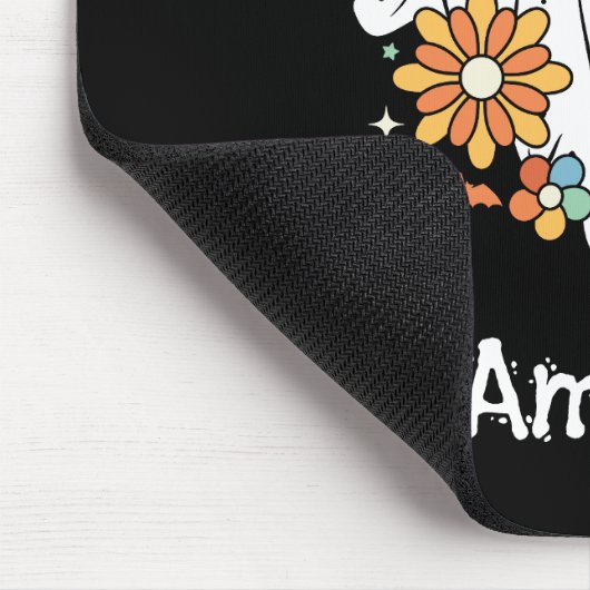 Happy Ghost Retro Hippie Vibe Mousepad (Ecke)