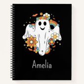 Happy Ghost Retro Hippie Vibe Notizblock (Vorderseite)