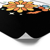 Happy Ghost Retro Hippie Vibe Poster (Ecke)