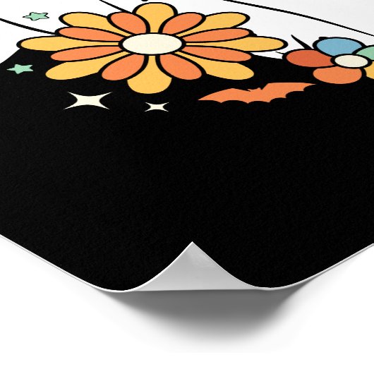 Happy Ghost Retro Hippie Vibe Poster (Ecke)