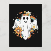 Happy Ghost Retro Hippie Vibe Postkarte (Vorderseite)