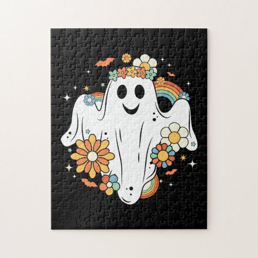 Happy Ghost Retro Hippie Vibe Puzzle (Vertikal)