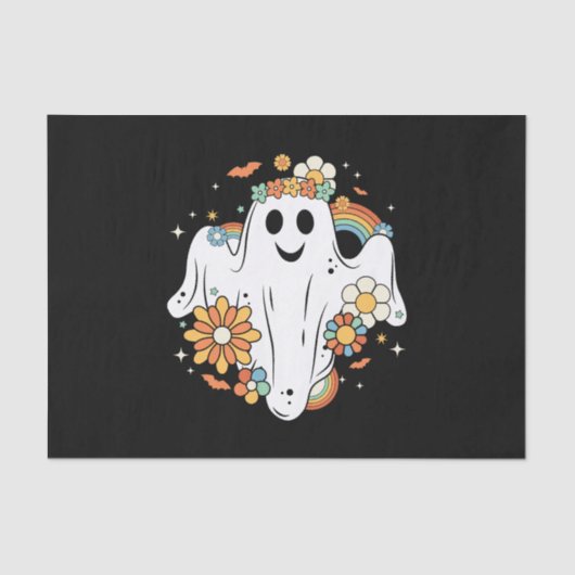 Happy Ghost Retro Hippie Vibe Seidenpapier (Vorderseite)