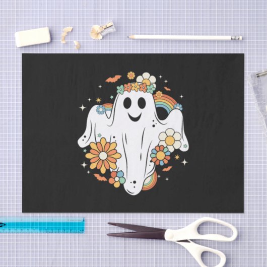 Happy Ghost Retro Hippie Vibe Seidenpapier (Handwerk)