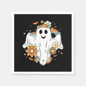 Happy Ghost Retro Hippie Vibe Serviette (Vorderseite)