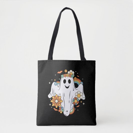 Happy Ghost Retro Hippie Vibe Tasche (Vorderseite)