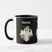 Happy Ghost Retro Hippie Vibe Tasse (Links)