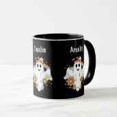 Happy Ghost Retro Hippie Vibe Tasse (VorderseiteRechts)