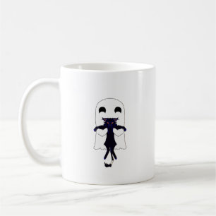 Happy Ghost & Scraggly Black Cat Tasse 11 oz