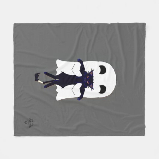 Happy Ghost & Scraggy Black Cat Fleece Thread (Vorderseite (Horizontal))