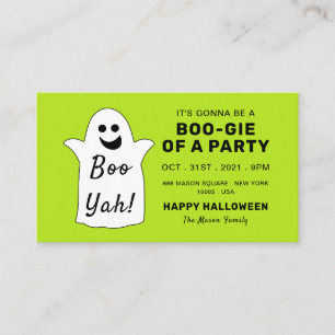 Happy Ghost, Ticket für grünes Halloween-Party lad Begleitkarte