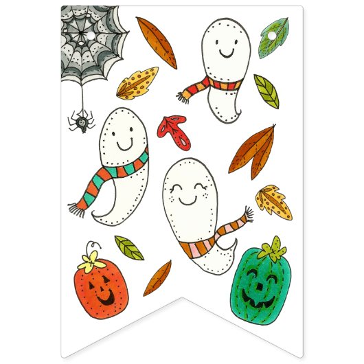 Happy Ghosts Boothday Birthday Wimpelkette (Erste Fahne)