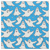 Happy Ghosts Halloween Pattern auf Blue Stoff (Muster)