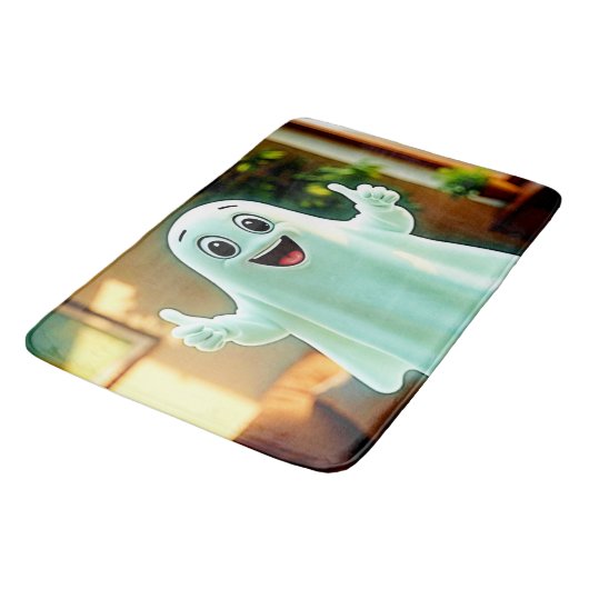 Happy Ghost's Thumbs Up Badematte (Schrägansicht)