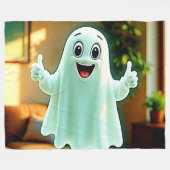 Happy Ghost's Thumbs Up Fleecedecke (Vorderseite (Horizontal))