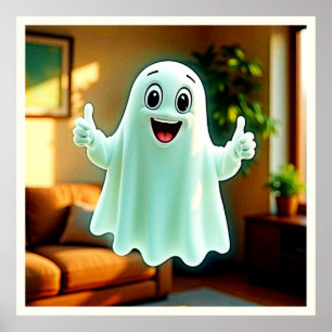 Happy Ghost's Thumbs Up Poster