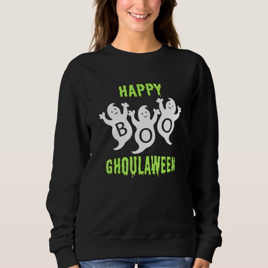 Happy Ghoulaween Halloween Cute Ghosts Trio With B Sweatshirt (Vorderseite)