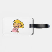 Happy Giggling Cartoon Girl Gepäckanhänger (Rückseite horizontal)