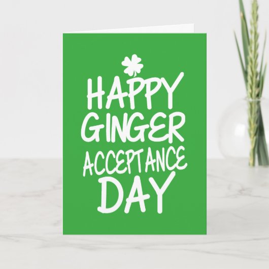 Happy Ginger Acceptance Day Green Karte (Vorderseite)