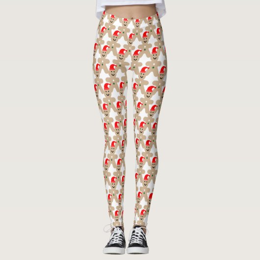 Happy Ginger Broad Man Weihnachten Leggings (Vorderseite)