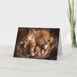 Happy Ginger Cat Birthday Card Karte