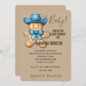 Happy Gingerbread Cowboy Baby Shower Einladung (Vorne/Hinten)