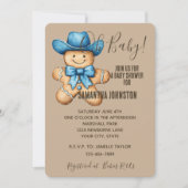 Happy Gingerbread Cowboy Baby Shower Einladung (Vorderseite)