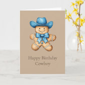 Happy Gingerbread Cowboy Birthday Karte (Gelbe Blume)