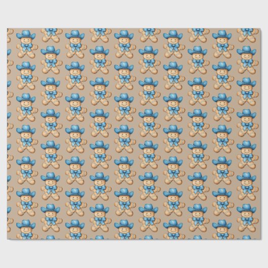 Happy Gingerbread Cowboy Geschenkpapier (Flach)