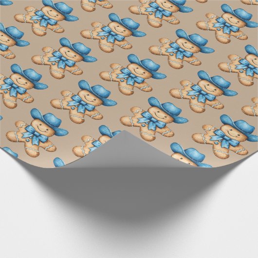 Happy Gingerbread Cowboy Geschenkpapier (Ecke)