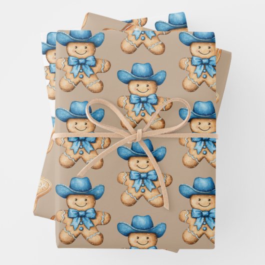 Happy Gingerbread Cowboy Geschenkpapier Set (Beispiel)