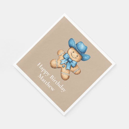 Happy Gingerbread Cowboy Serviette (Ecke)