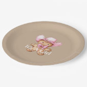 Happy Gingerbread Cowgirl Baby Shower Pappteller (Schrägansicht)