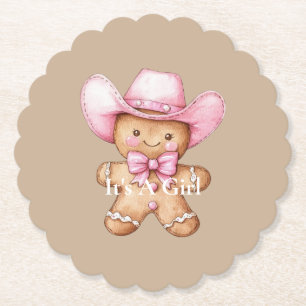 Happy Gingerbread Cowgirl Baby Shower Untersetzer