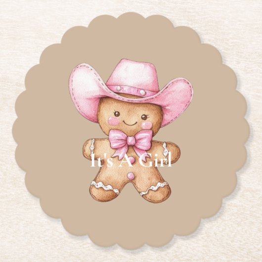Happy Gingerbread Cowgirl Baby Shower Untersetzer (Vorderseite)