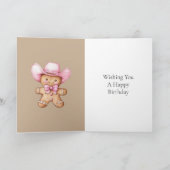 Happy Gingerbread Cowgirl Birthday Karte (Innenseite)